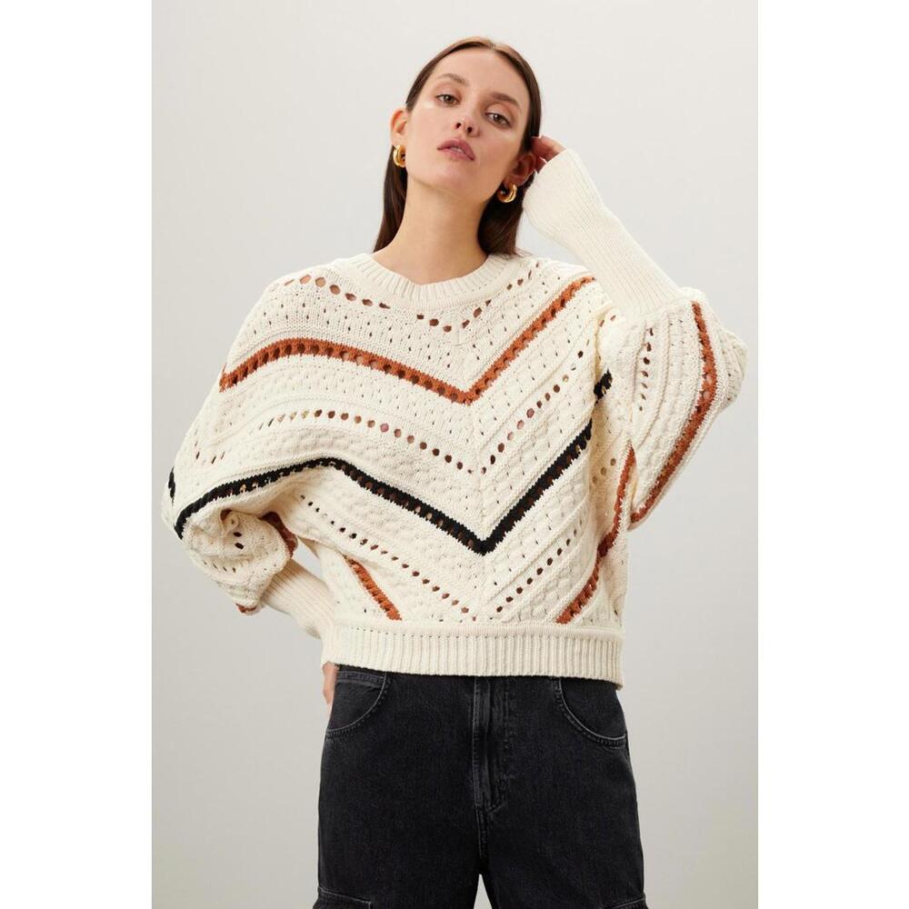 Joe’s Jeans Off-White Ruth Sweater Size L with Small Stain and Lint